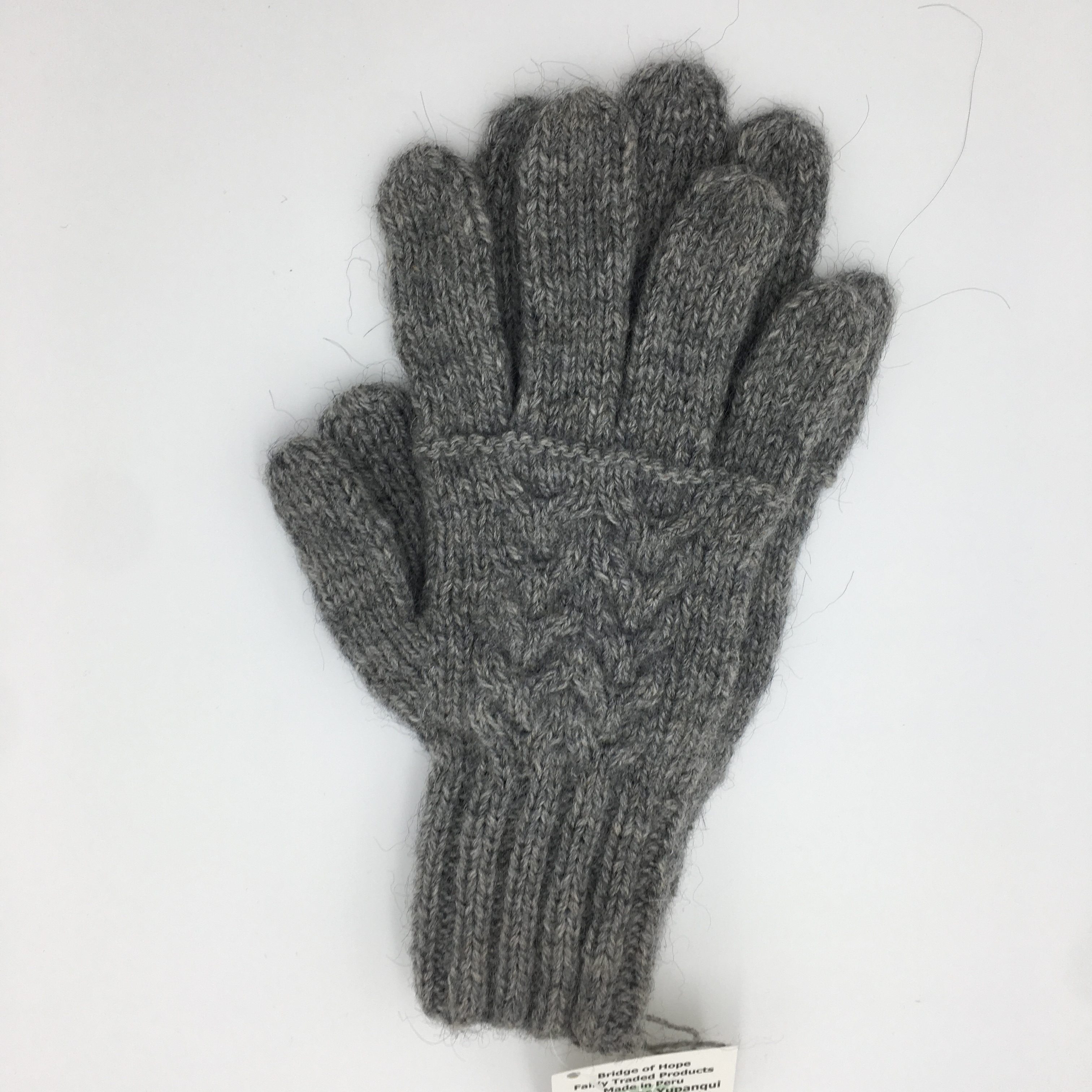 Grey Knit Alpaca Gloves - Partners For Just Trade